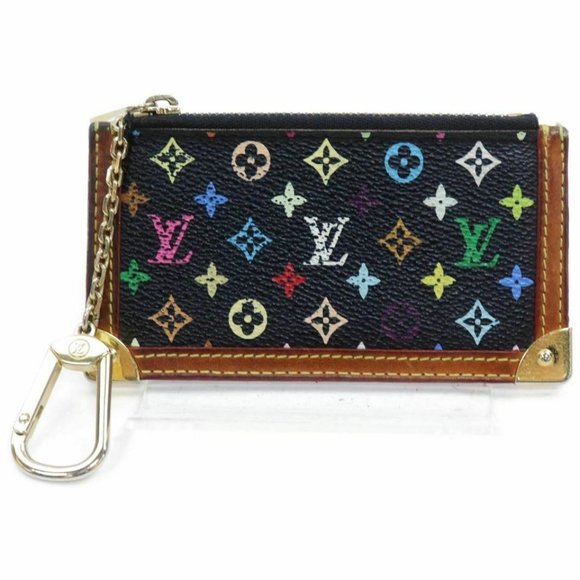 Louis Vuitton Black Monogram Multicolor Key Pouch
